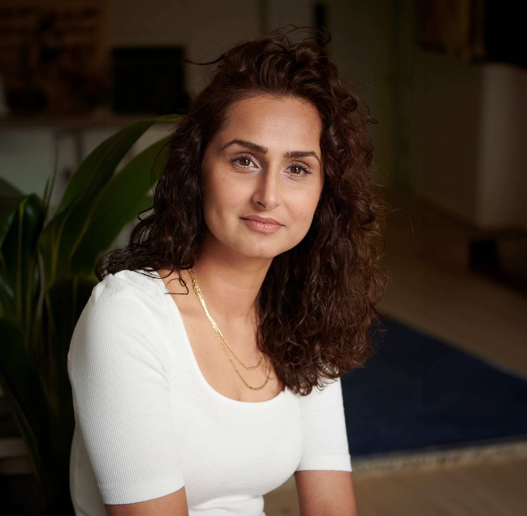 Woman smiling at camera