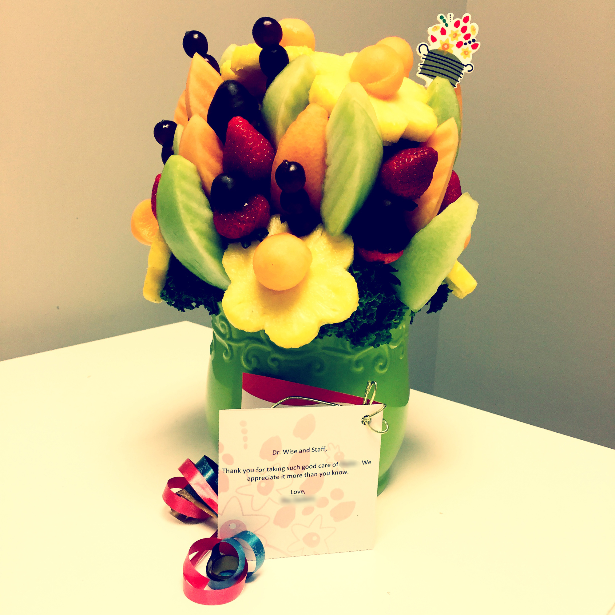 Fruit bouquet with Thank you card