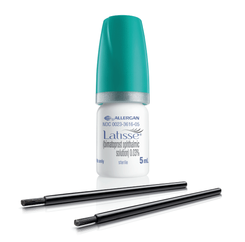 Latisse bottle with brushes